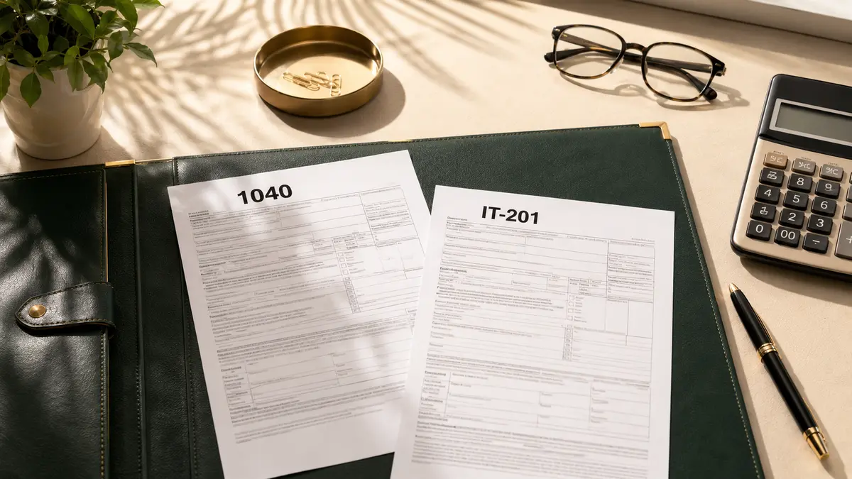 Form 1040 and IT-201 filing
